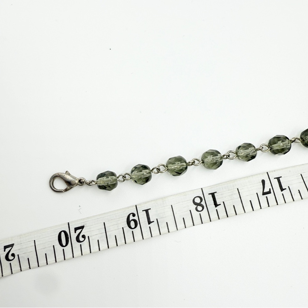Tiger Eye Stone & Crystal Beaded Double-Strand Necklace Silver Filigree Accents - Picture 7 of 9